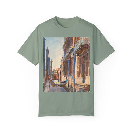 Gondola Moorings on the Grand Canal by John Singer Sargent  Unisex Garment-Dyed T-shirt