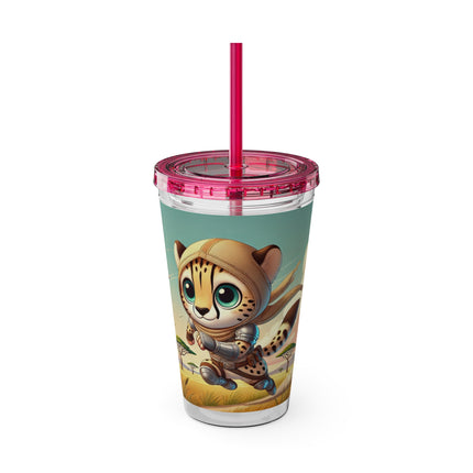 Swift Cheetah Sunsplash Tumbler with Straw, 16oz