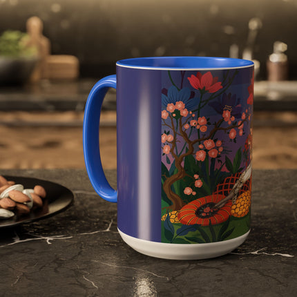 The Garden Of Quiet Reverie Colorful Mugs – Art Deco Botanical Serenity