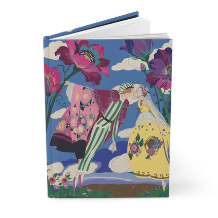 💋🌺 The Kiss Beneath The Giant Flowers Hardcover Journal – Art Deco Romance
