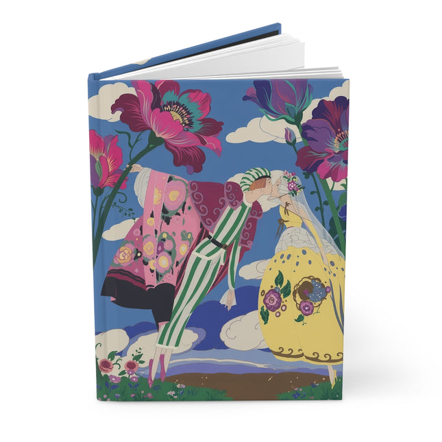💋🌺 The Kiss Beneath The Giant Flowers Hardcover Journal – Art Deco Romance