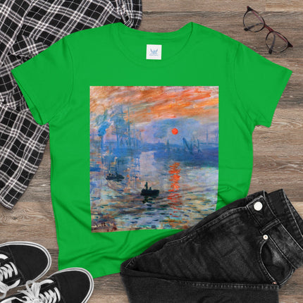 Sunrise by Claude Monet Women's Midweight Cotton Tee