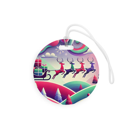Festive Reindeer Flight Luggage Tag