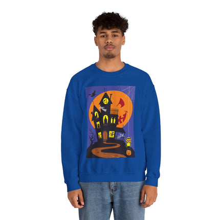 Halloween Night at the Haunted House Unisex Heavy Blend™ Crewneck Sweatshirt