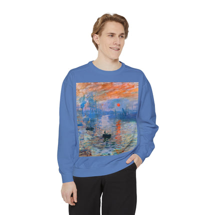Sunrise by Claude Monet Unisex Garment-Dyed Sweatshirt