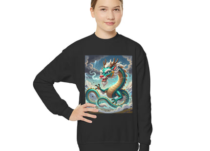 Tibetan Dragon in Battle Youth Crewneck Sweatshirt