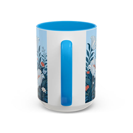 🎨💙 The Enchanted Garden Artist Colorful Mug – Art Deco Floral Whimsy