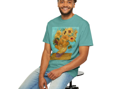 Vase with Twelve Sunflowers by Vincent van Gogh Unisex Garment-Dyed T-shirt