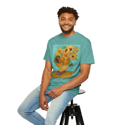 Vase with Twelve Sunflowers by Vincent van Gogh Unisex Garment-Dyed T-shirt