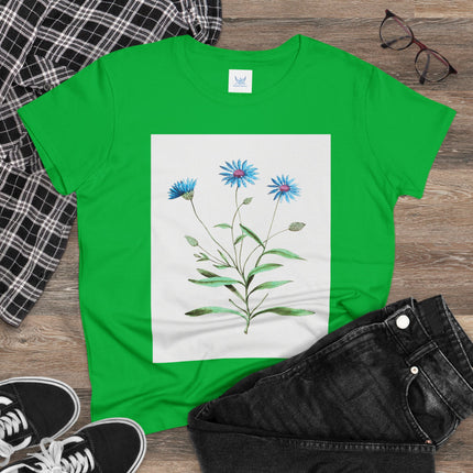 Blue Strawflower by Anselmus Boëtius de Boodt Women's Midweight Cotton Tee