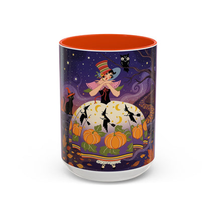 🎃🌙 The Pumpkin Moon Dress Colorful Mug – Whimsical Halloween Fashion