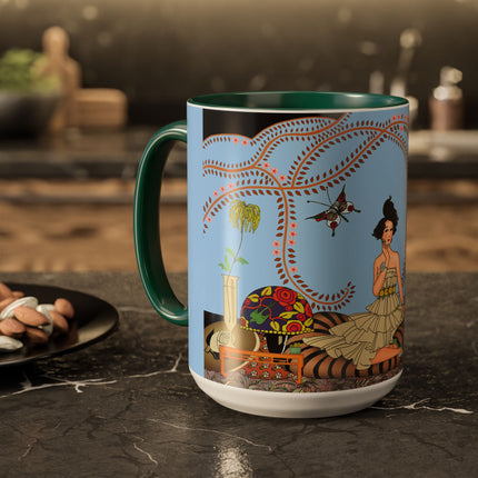 Minuit … ou l’appartement à la mode by George Barbier Colorful Mugs (11oz, 15oz)