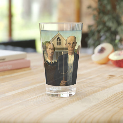 American Gothic by Grant Wood Glass, 16oz
