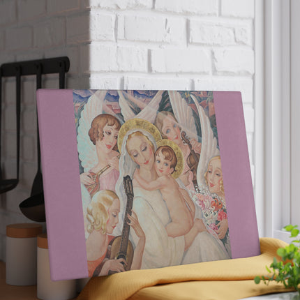 Madonna with Child Surrounded by Musical Angels by Gerda Wegener Glass Cutting Board