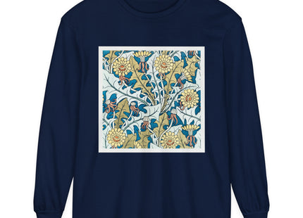 Art Nouveau Dandelion Flower Garment-dyed Long Sleeve T-Shirt