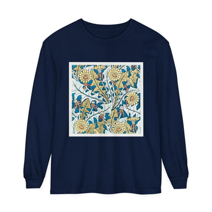 Art Nouveau Dandelion Flower Garment-dyed Long Sleeve T-Shirt