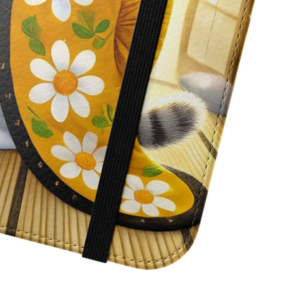 🐱🍵 Playful Kitten in the Tea Room Flip Case – Curious Charm & Cozy Whimsy