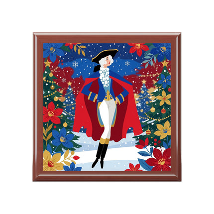 🎭❄️ The Christmas Masquerade Lady Jewelry Box – Art Deco Holiday Fantasy