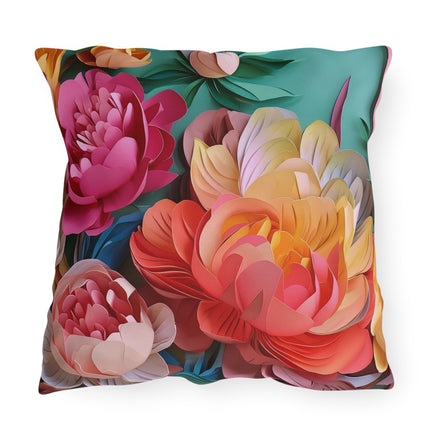 Peonies in Full Bloom Outdoor Pillows