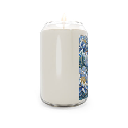 💙✨ The Lady Of The Gilded Blue Blossom Garden Scented Soy Candle – Art Deco Floral Elegance