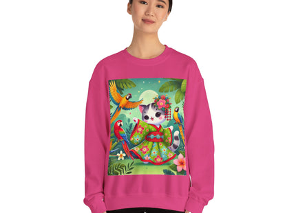 Parrot Dance of the Geisha Kitten Heavy Blend™ Crewneck Sweatshirt