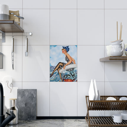 Playful Waves and Fashion Follies Ceramic Tile