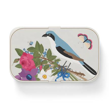 Bluebird & Butterfly Bento Lunch Box – Elegant Charm & Springtime Grace