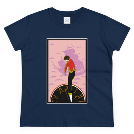 Woman Waiting for her Beloved at 1:59 by Kobayashi Kaichi Women's Midweight Cotton Tee