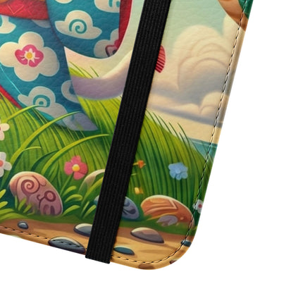 🪁🐉 Geisha Kitten and the Dragon Kite Flip Case – Joyful Flight & Dragon Spirit