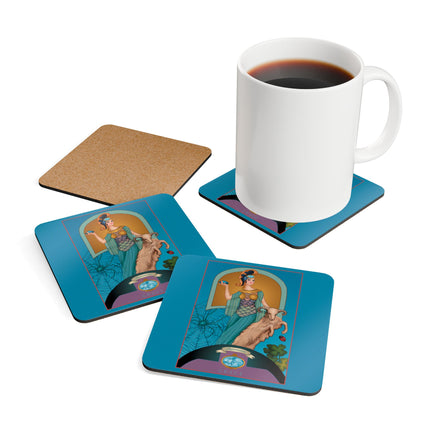 Pisces Zodiac Design – March & Aquamarine by Sofia Chiostri | Corkwood Coaster Set