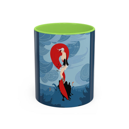 Siren of the Waves Colorful Mugs – Dramatic Sea Power & Bold Elegance