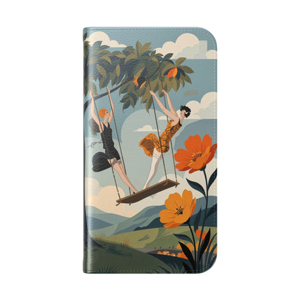 🌳🌺 The Ladies Of The Garden Swing Flip Case – Art Deco Floral Adventure