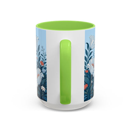 🎨💙 The Enchanted Garden Artist Colorful Mug – Art Deco Floral Whimsy