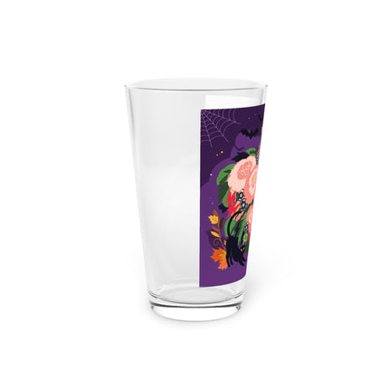 🌹🎃 The Lady Of The Haunted Rose Garden Glass, 16oz – Romantic Halloween Charm