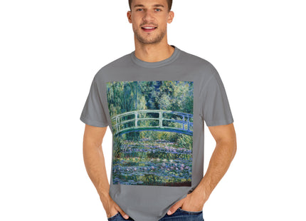 Water Lilies and Japanese Bridge by Claude Monet Unisex Garment-Dyed T-shirt