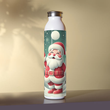 Santa's Joyful Night Slim Water Bottle