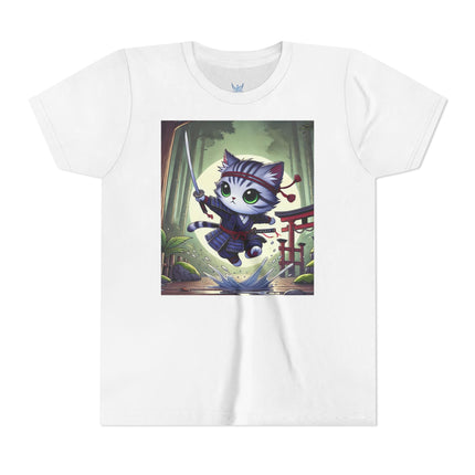 Moonlit Samurai Kitty Youth Short Sleeve Tee