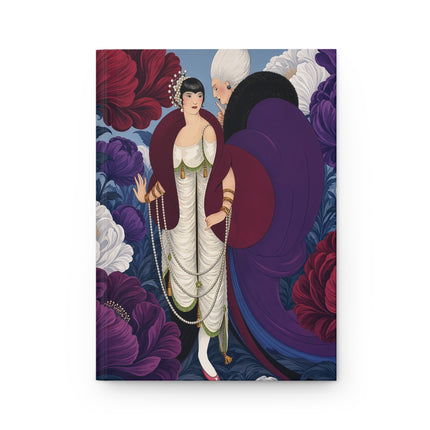 🌺💜 The Two Women In The Grand Flower Garden Hardcover Journal – Art Deco Fashion Fantasy