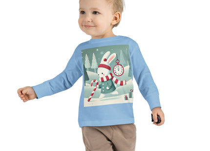 Candy Cane Timekeeper Bunny Toddler Long Sleeve Tee