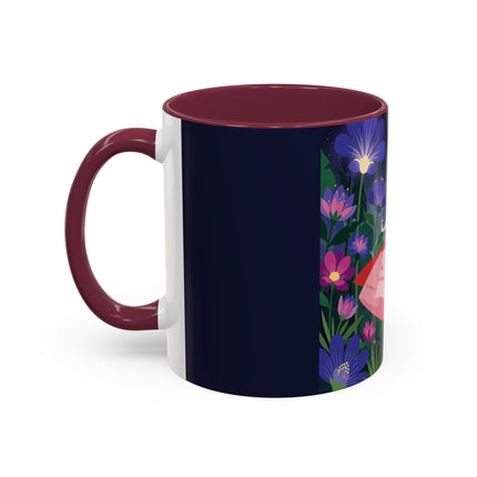 Moonlight Waltz Among The Blossoms Colorful Mugs – Art Deco Floral Enchantment