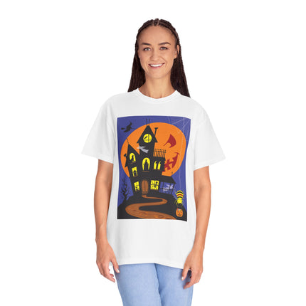 Halloween Night at the Haunted House Unisex Garment-Dyed T-shirt