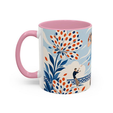 🌼🧡 The Polka Dot Wind Dancer Colorful Mug – Art Deco Fashion Whimsy