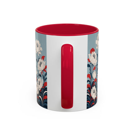 ❤️🌺 The Scarlet Parasol Spectacle Colorful Mug – Art Deco Fashion Elegance