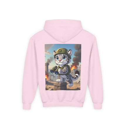 Snow Leopard Lookout Youth Hooded Sweatshirt – Adventure, Curiosity & Fearless Style