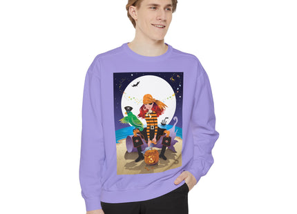 Moonlit Pirate Halloween Unisex Garment-Dyed Sweatshirt