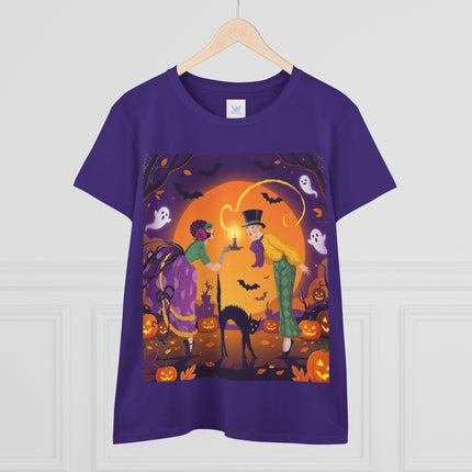 🎃🕯️ The Midnight Halloween Greeting Cotton Tee – Vintage Halloween Charm