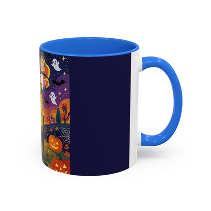 🎃🐈‍⬛ The Pumpkin Moon Embrace Colorful Mug – Whimsical Halloween Charm