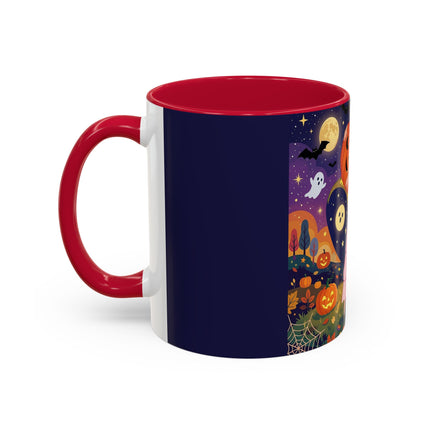 🎃🐈‍⬛ The Pumpkin Moon Embrace Colorful Mug – Whimsical Halloween Charm