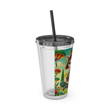 Dragon Dance on Wheels Sunsplash Tumbler with Straw, 16oz