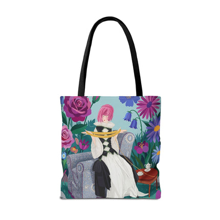 🌹🧶 The Lady Of The Golden Yarn Tote Bag – Art Deco Floral Elegance